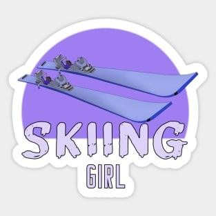Skiing Girl Sticker
